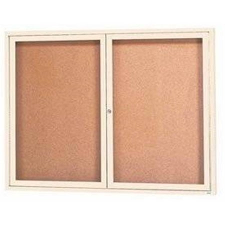 AARCO Aarco Products DCC3612RIV Aluminum Framed Enclosed Bulletin Board; Ivory - 36 x 12 in. DCC3612RIV